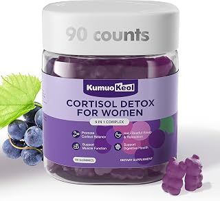 Cortisol Supplements for Women, Lower Cortisol for Women, Cortisol Gummies with Ashwagandha, Magnesium, L-Theanine, Phosphatidylserine, Vitamin, Relaxation, Focus, Sugar-Free, Vegan, 90 Count