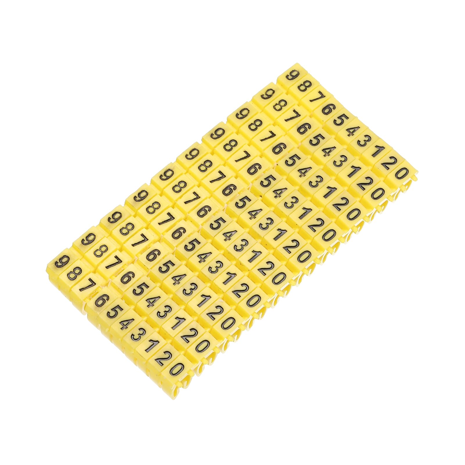 sourcing map 100Pcs Wire Label, 0-9 Digital Cable Labels Tags M-1 Type, Yellow
