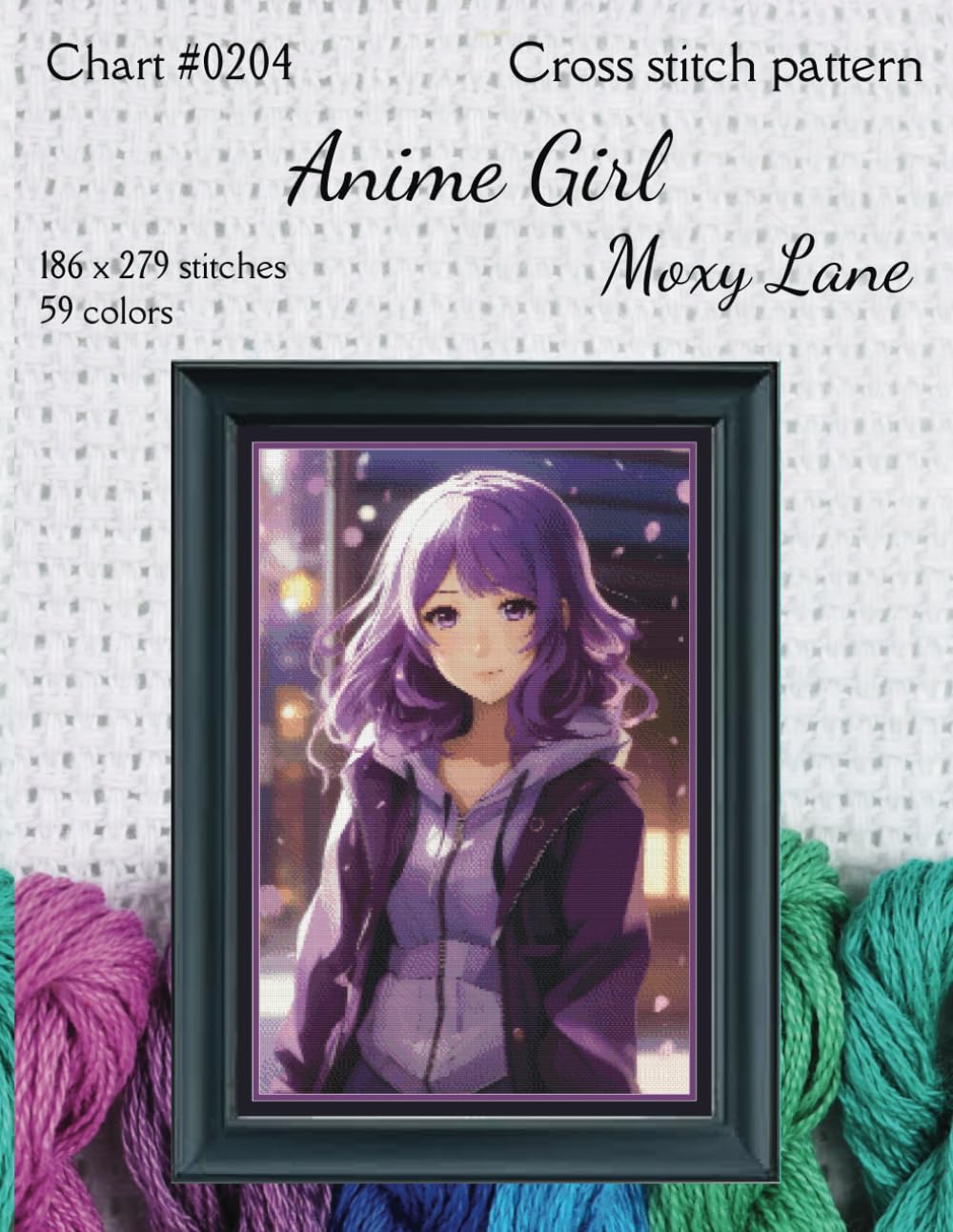 Anime Girl: Cross stitch pattern