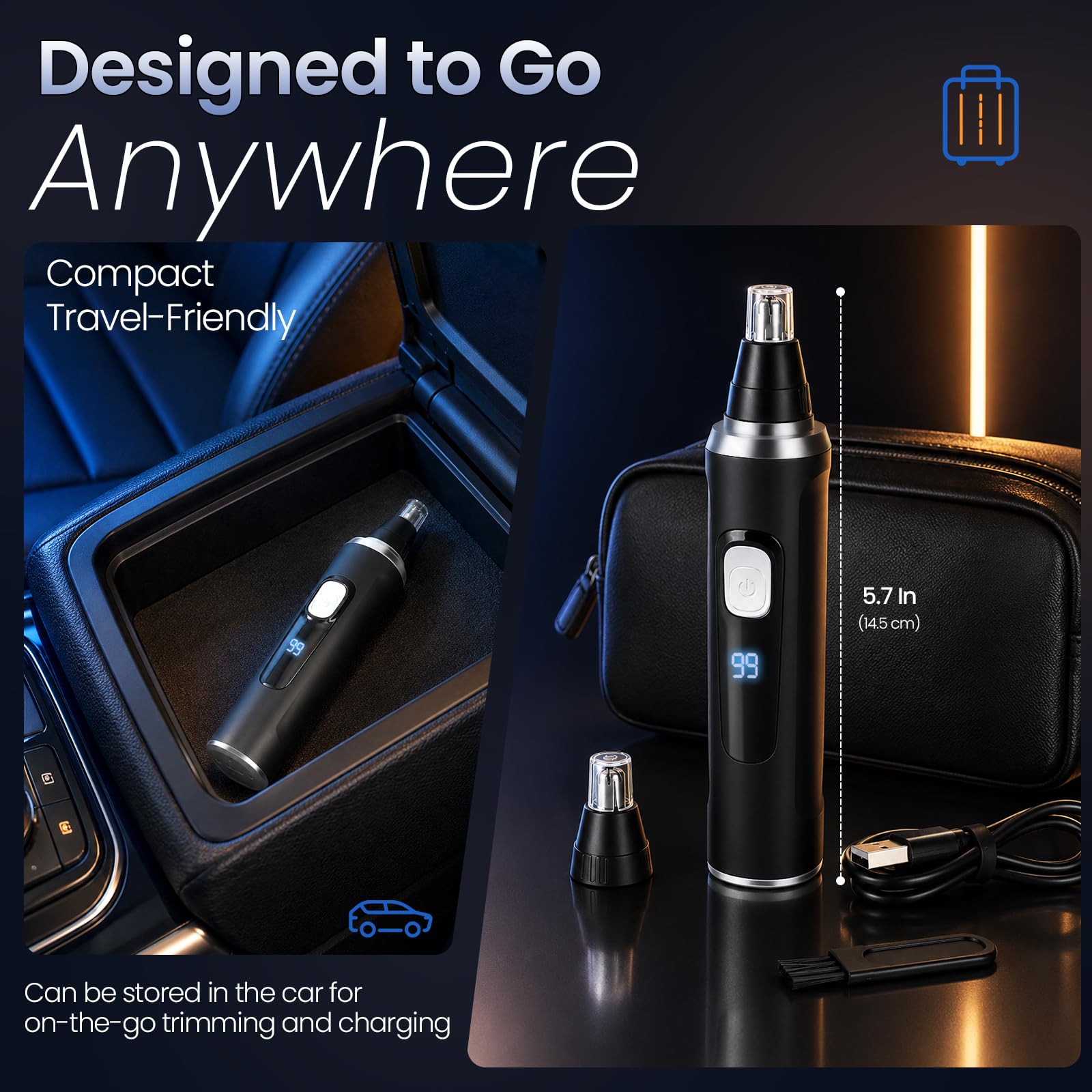 Nose & Ear Hair Trimmer - Painless & Rechargeable -6