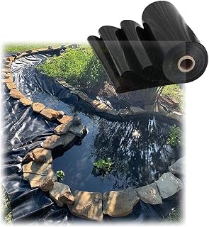 Revestimiento de goma duradero de 3 x 6 m, 8 mm de grosor, para fuente de jardín y estanque de patio, material resistente al agua, color negro, ideal para peces y plantas