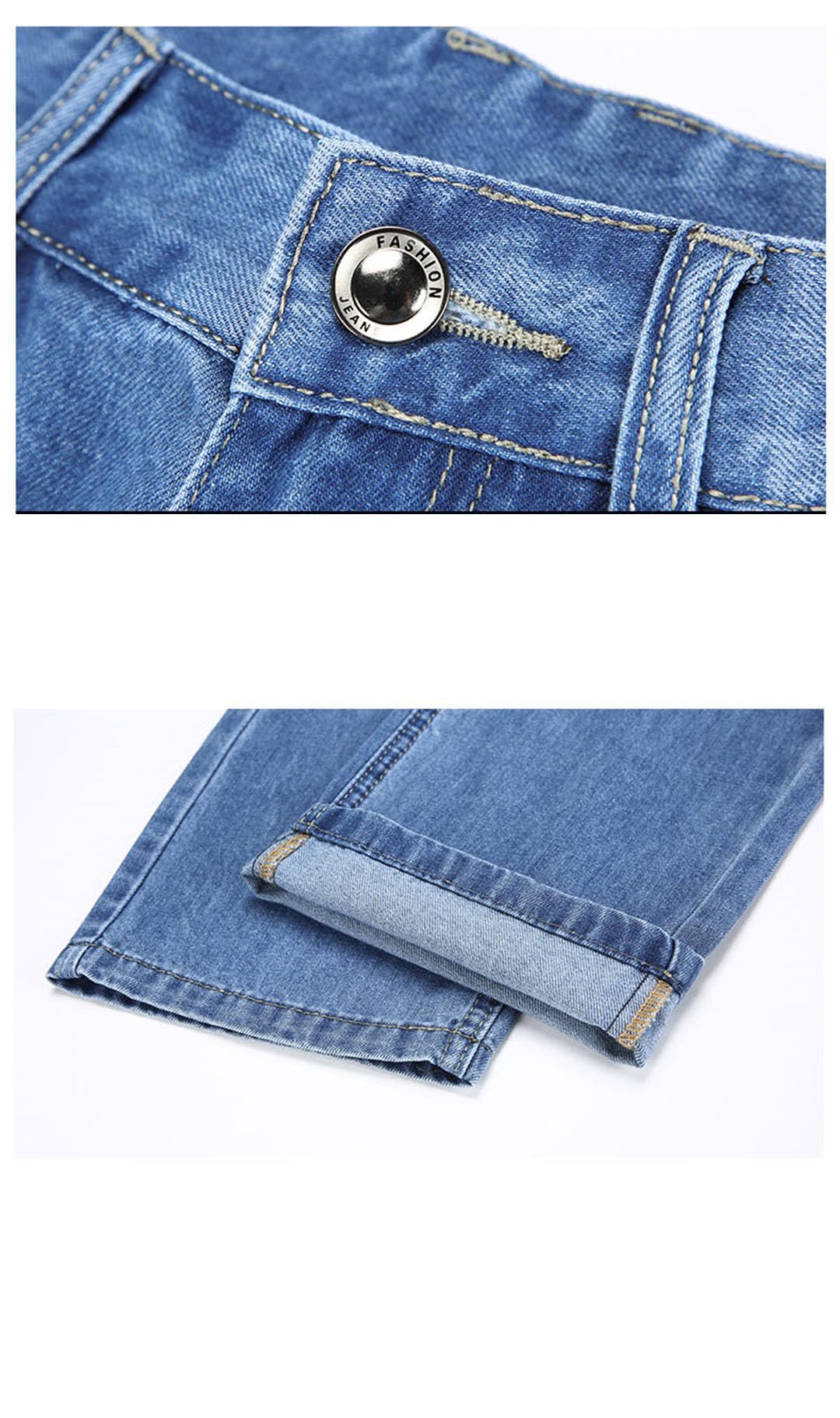 Vogrtcc Pantaloni da Uomo d'Affari in Denim Dritto Pantaloni Plus Size Jeans