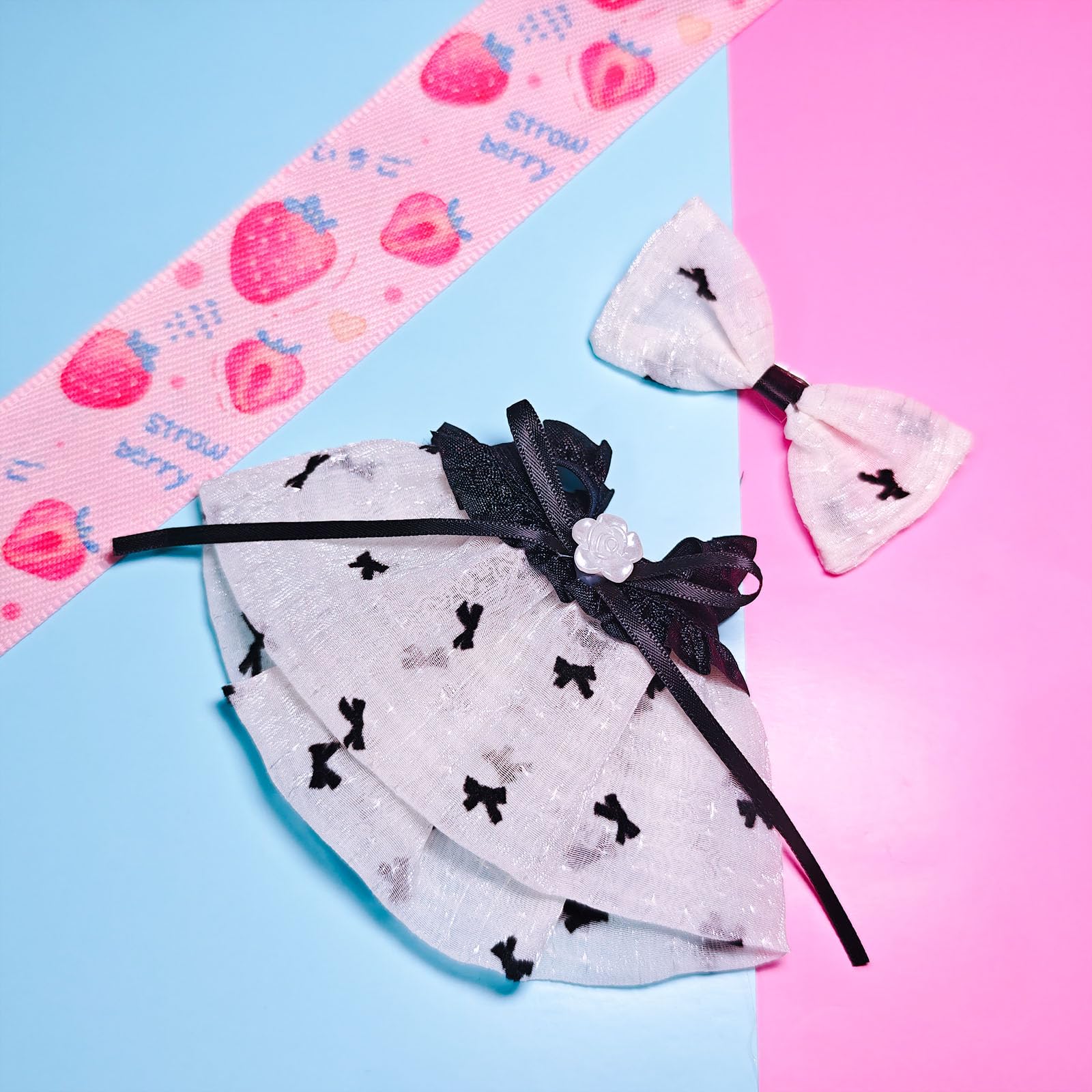 Handcrafted Doll Clothing Set for 15-17cm Dolls, Cute Heart Dress & Bow Clip, Premium Fashion Accessories, Ideal for Display or Styling - Image 4