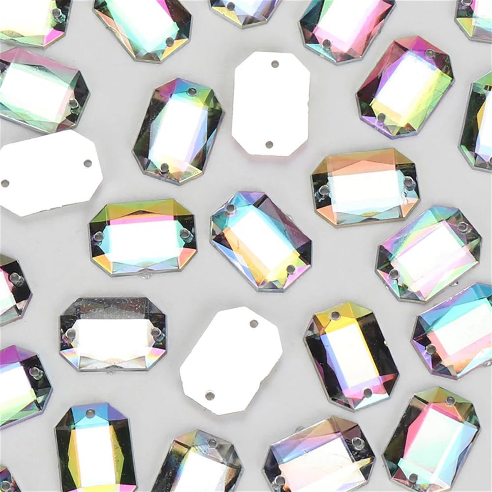 Strass rectangulaires à coudre en acrylique pour customiser vêtements et chaussures