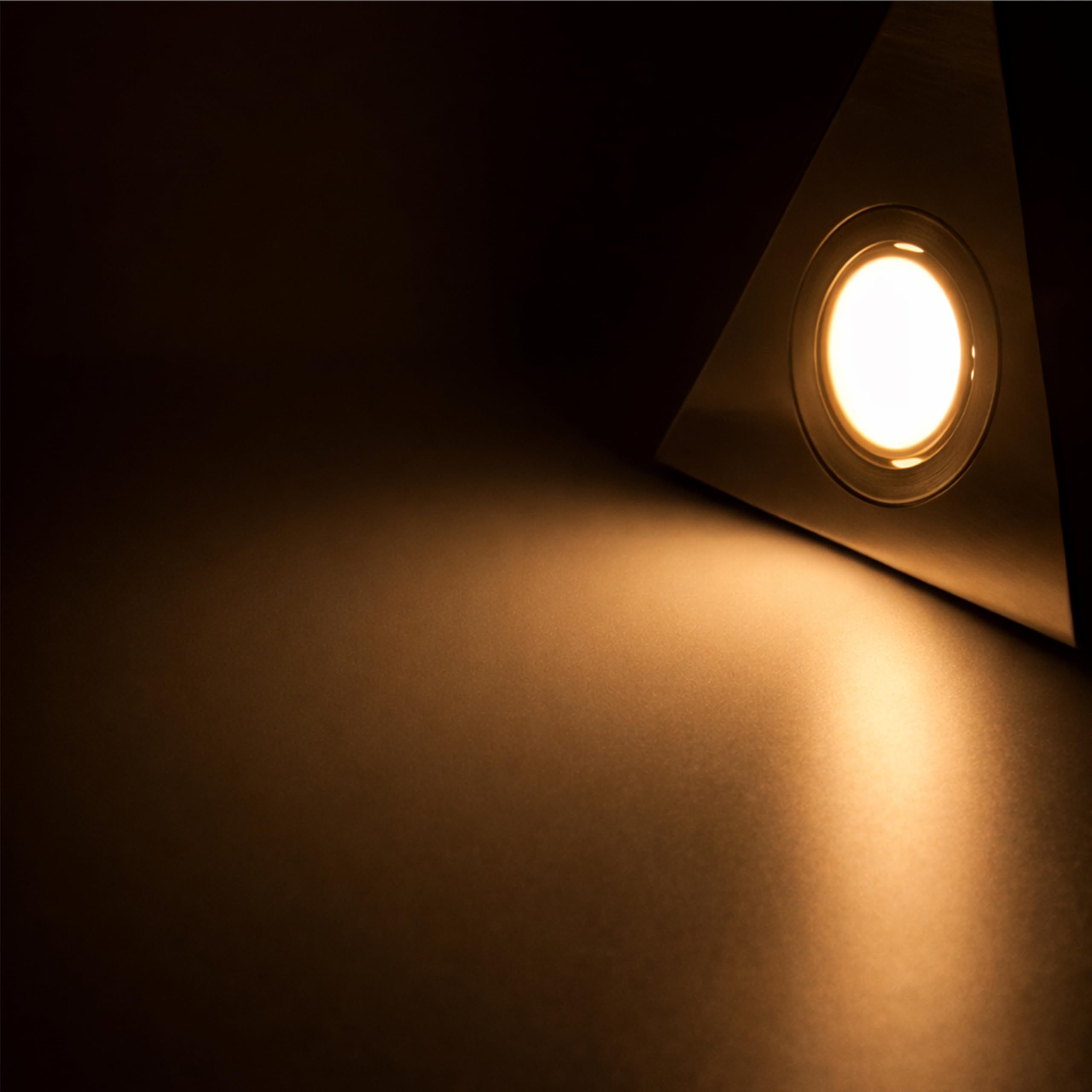3er Set LED Dreieckleuchte Unterbauleuchte Küchenleuchte EDELSTAHL 3x3W Warmweiß 3000K mit Zentralschalter
