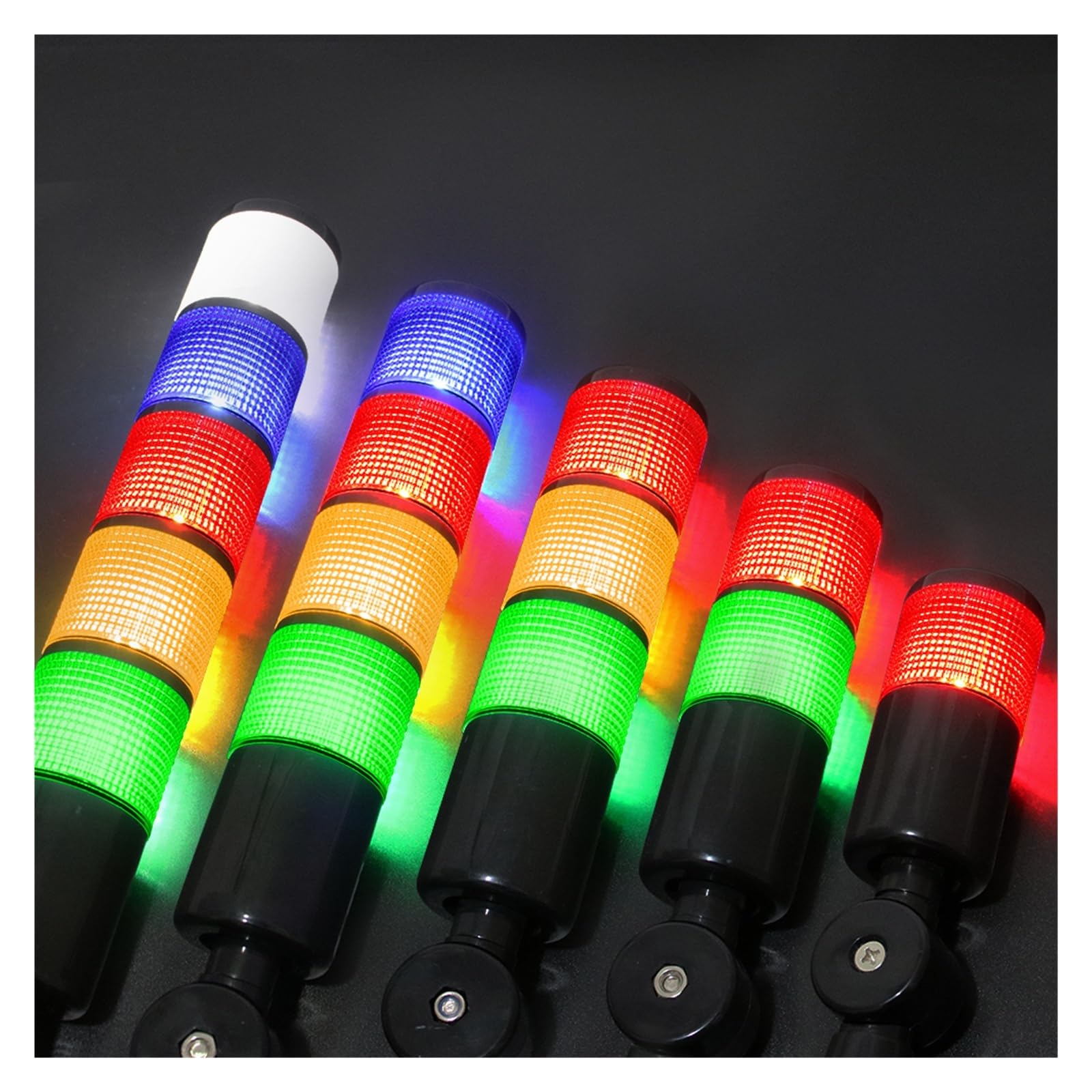 Lámpara de advertencia de luces de alarma de pila de múltiples capas de luz LED de señal constante de Flash negro de 50mm