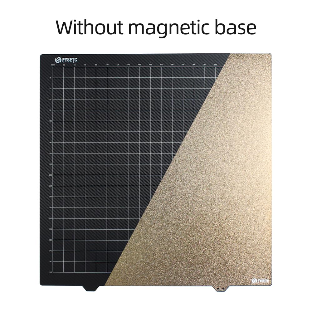 Placa de construcción PEI de 430x430mm Cama de impresión 3D Recubrimiento en polvo de doble cara PEI + Superficie lisa de fibra de carbono Plataforma flexible de acero con resorte (1)