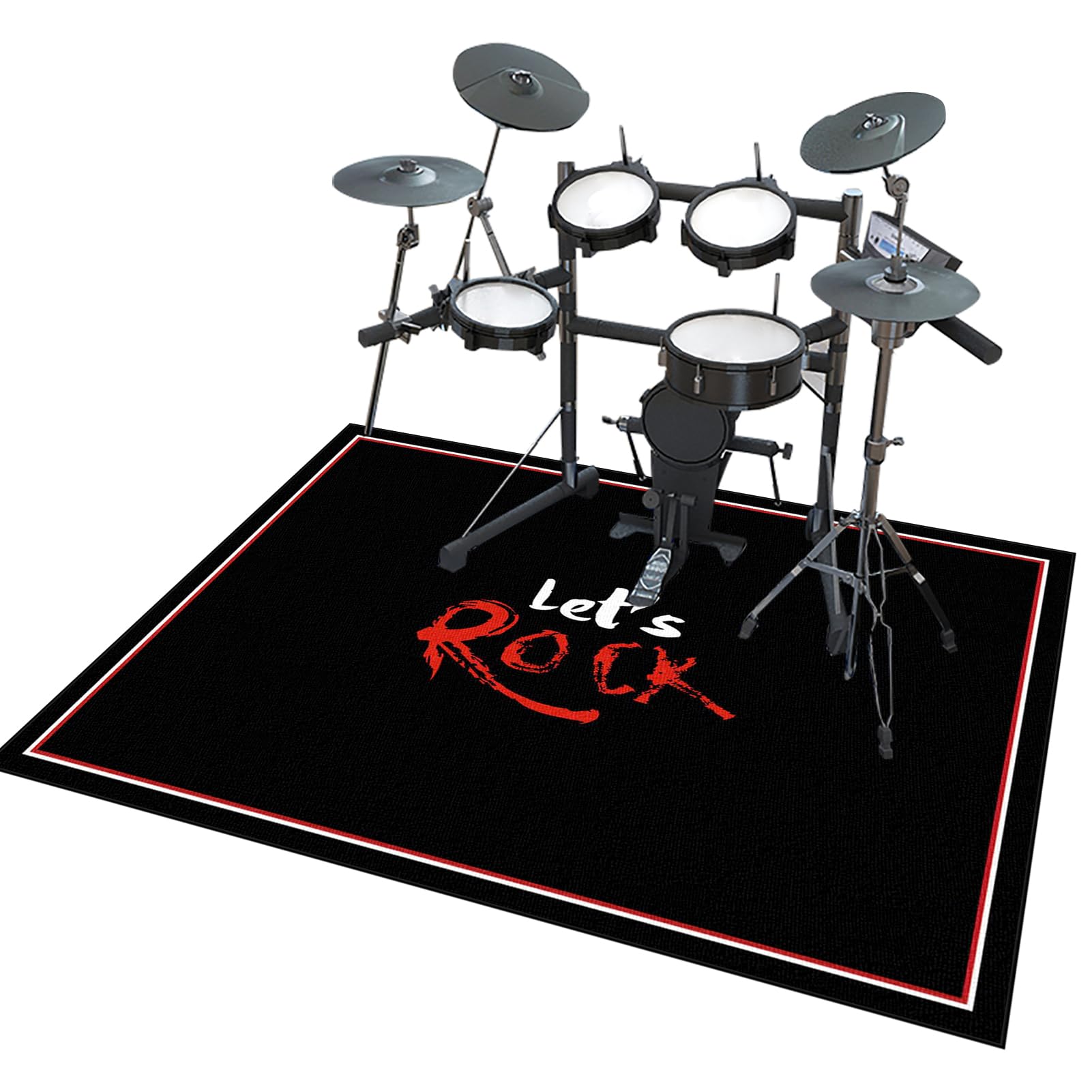 Schallschutzmatte, Elektrisches Schlagzeug Antivibrationsmatten, Professioneller Drum Teppich, rutschfeste Trommelmatte, Schalldicht Teppiche für Bass Snare Drum 120 x 70 cm
