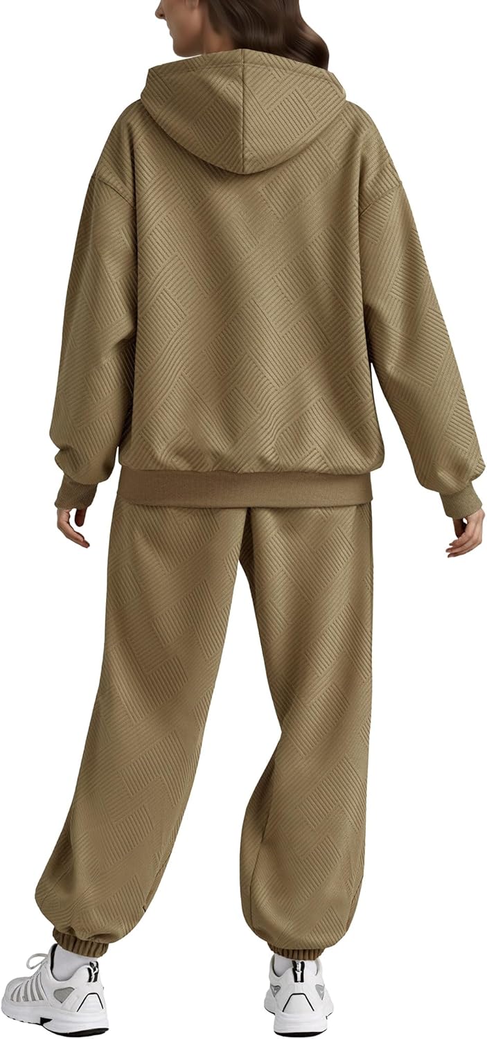 SHESHOW Fall Outfits for Women Oversized Zip up Hoodie Sweatshirt Jogger Sweatpants 2 Piece Sweatsuits Lounge Sets - Image 3