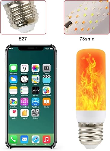 Miniatura 8 de Bombilla de llama  Bombillas de efecto llama  Bombilla parpadeante, 4 modos de iluminación E26E27 bombillas LED para Halloween, Navidad, fiesta,