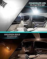 Vista 3 de Combriller 194 - Foco de luz LED blanco, 168 T10 W5W 2825, focos LED con cubierta protectora y diseño de disipador de calor tallado en hueco, focos