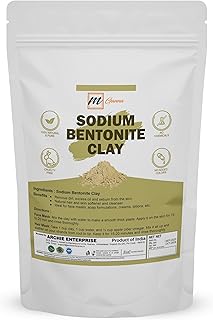mGanna 100% Natural Sodium Bentonite Clay Powder for Facial Masks, Creams, Body Wraps, Soft Peels and Scrubs, Skin Tighten...