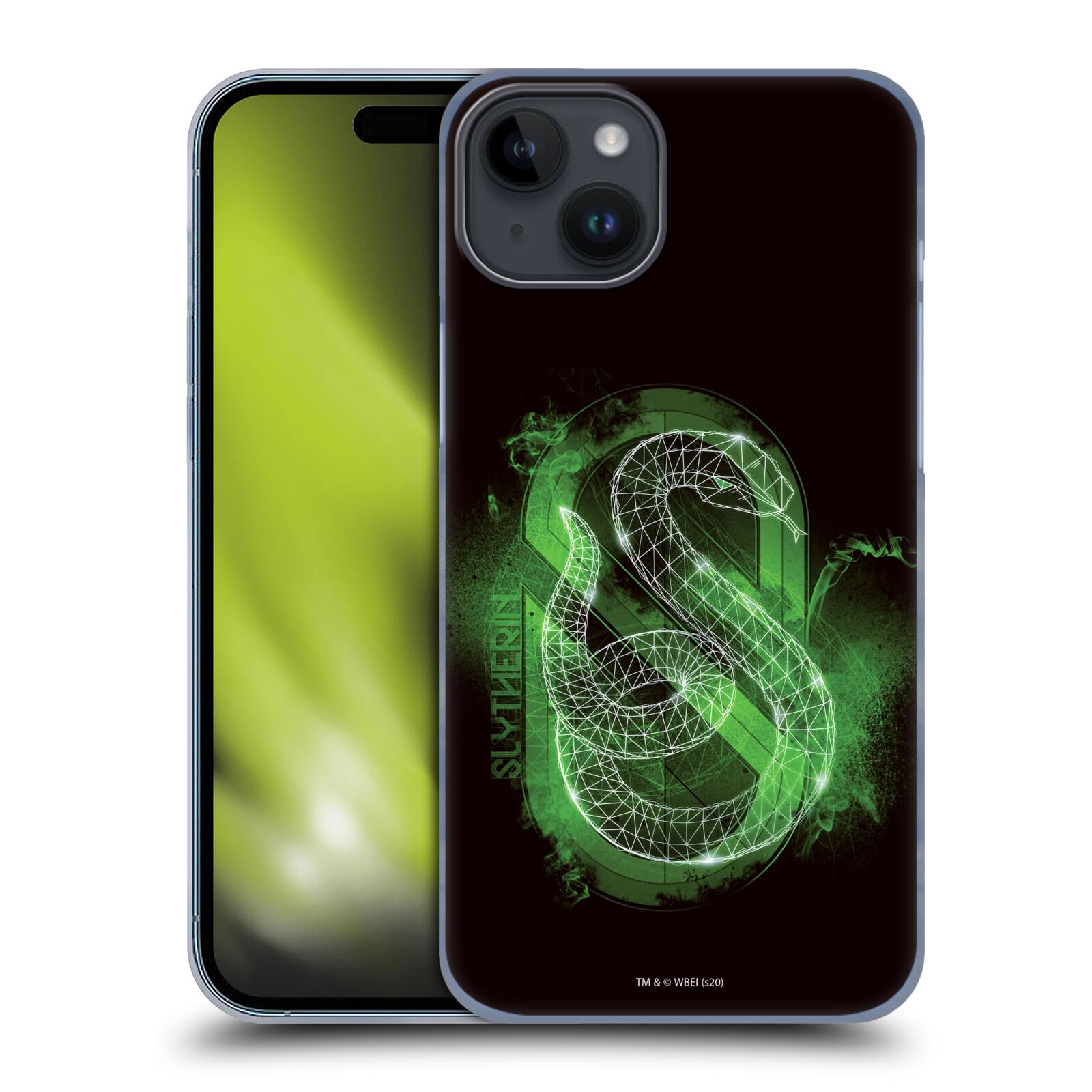 Head Case Designs Officially Licensed Harry Potter Slytherin Deathly Hallows XVIII Hard Back Case Compatible with Apple iPhone 15 Plus
