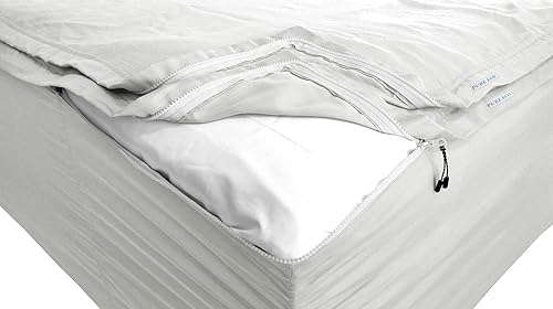 Sábana bajera con cremallera, incluye 2 sábanas con cierre y 1 base de sábana bajera, hasta 16 pulgadas de profundidad, tamaño matrimonial, de