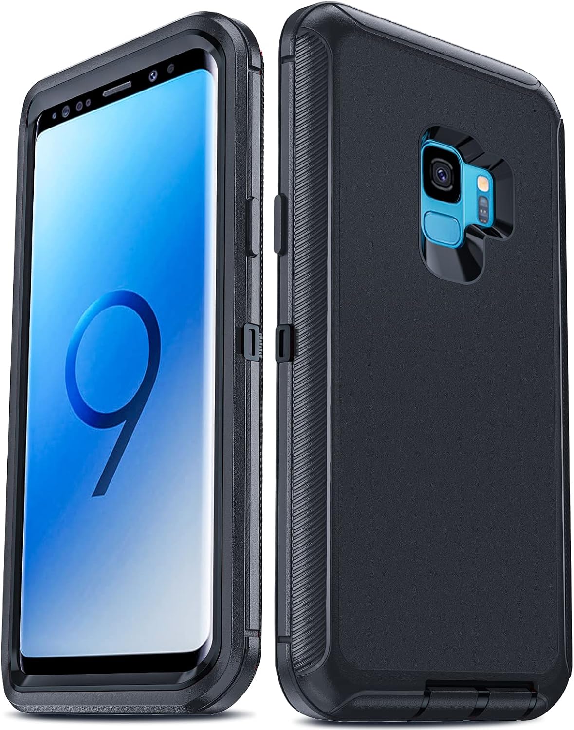 LeYi Compatible for Samsung Galaxy S9 Case, Samsung S9 Case, 3 in 1 Full Body Shockproof Rubber Dustproof Defender Protection Protection Case Samsung Galaxy S9 Cover, Black