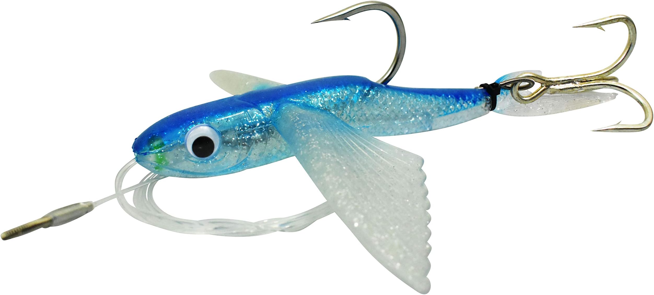 8" Flying Fish Yummy Flyer Lure Rigged with Stinger Hook - Mahi and Tuna Lure with Lure Bag