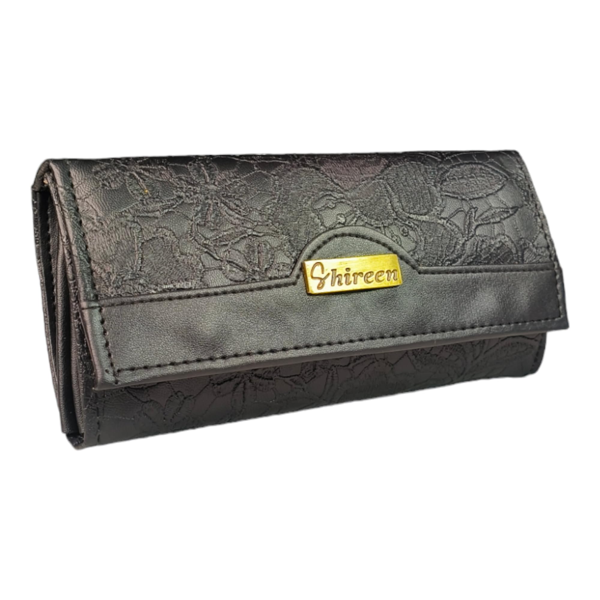 Shireen Floral Hand Clutch For Women 6 Pockets | Ladies Purse Wallet Daily Use (Phone Holder) (Black) (B0CY9WB7D2) Amazon Price History, Amazon Price Tracker