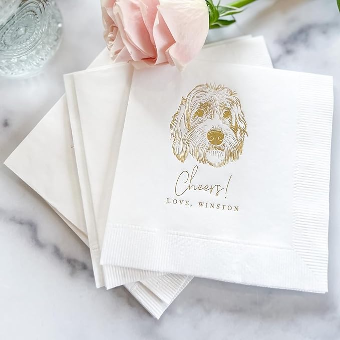 GodLover Wedding Personalized Dinner Napkins, Custom