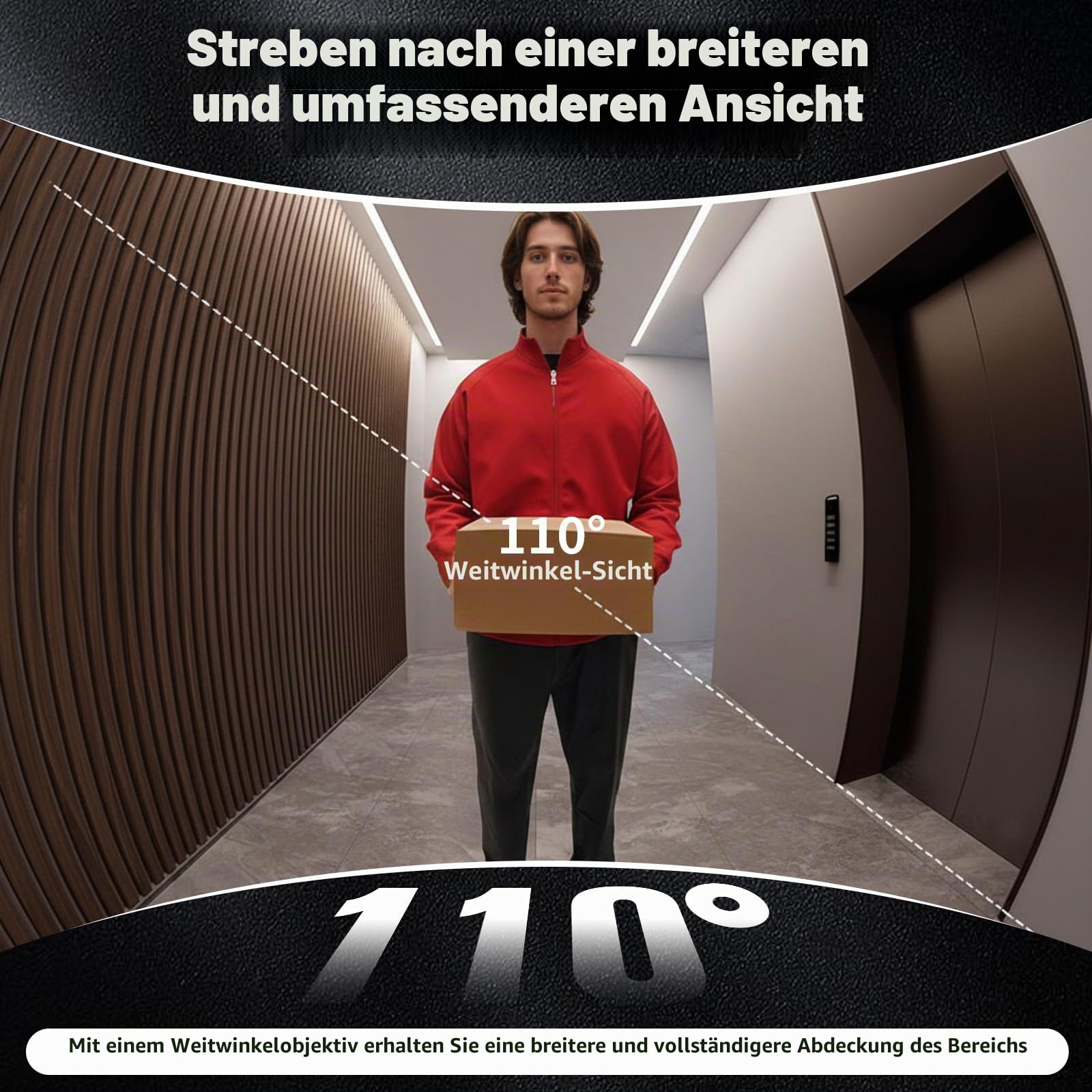Türklingel mit 4,3 Zoll Monitor und Kabellose Kamera – Video Türklingel ohne WLAN, 2-Wege-Audio HD Kamera Gegensprechanlage mit PIR-Bewegungserkennung, Infrarot-Nachtsicht und Wasserdichtem Display