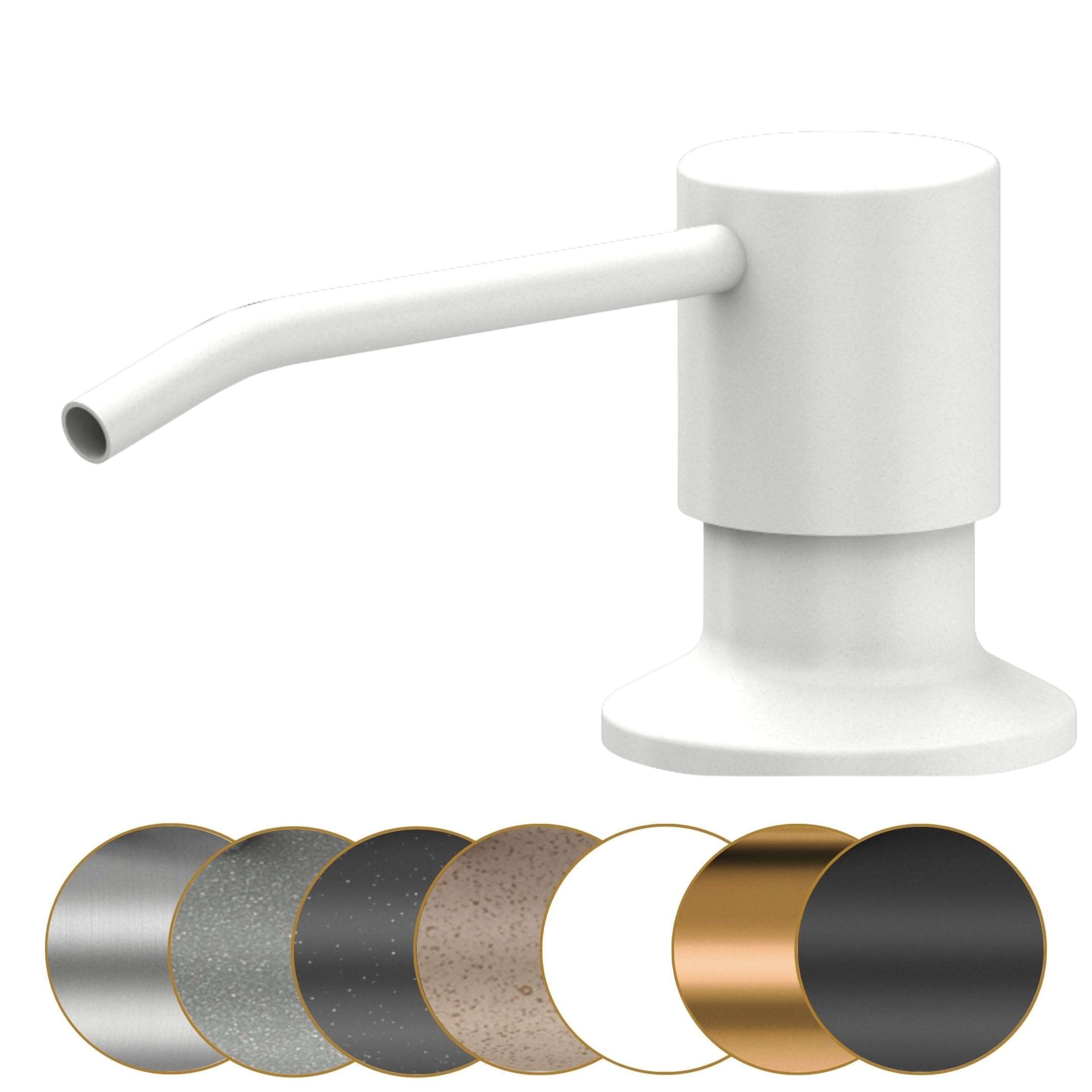 Sink Quality - Dispenser di sapone da incasso bianco - 320 ml in PVC robusto - Dispenser per detersivo da incasso per lavello, antiruggine, ricaricabile dall'alto, pompa girevole a 360°, dispenser per