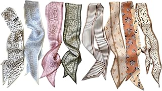24 piezas de bufandas de moda para mujer, bufandas multifuncionales para el cuello, bufandas para el bolso, diademas para la cabeza, accesorios para el cabello