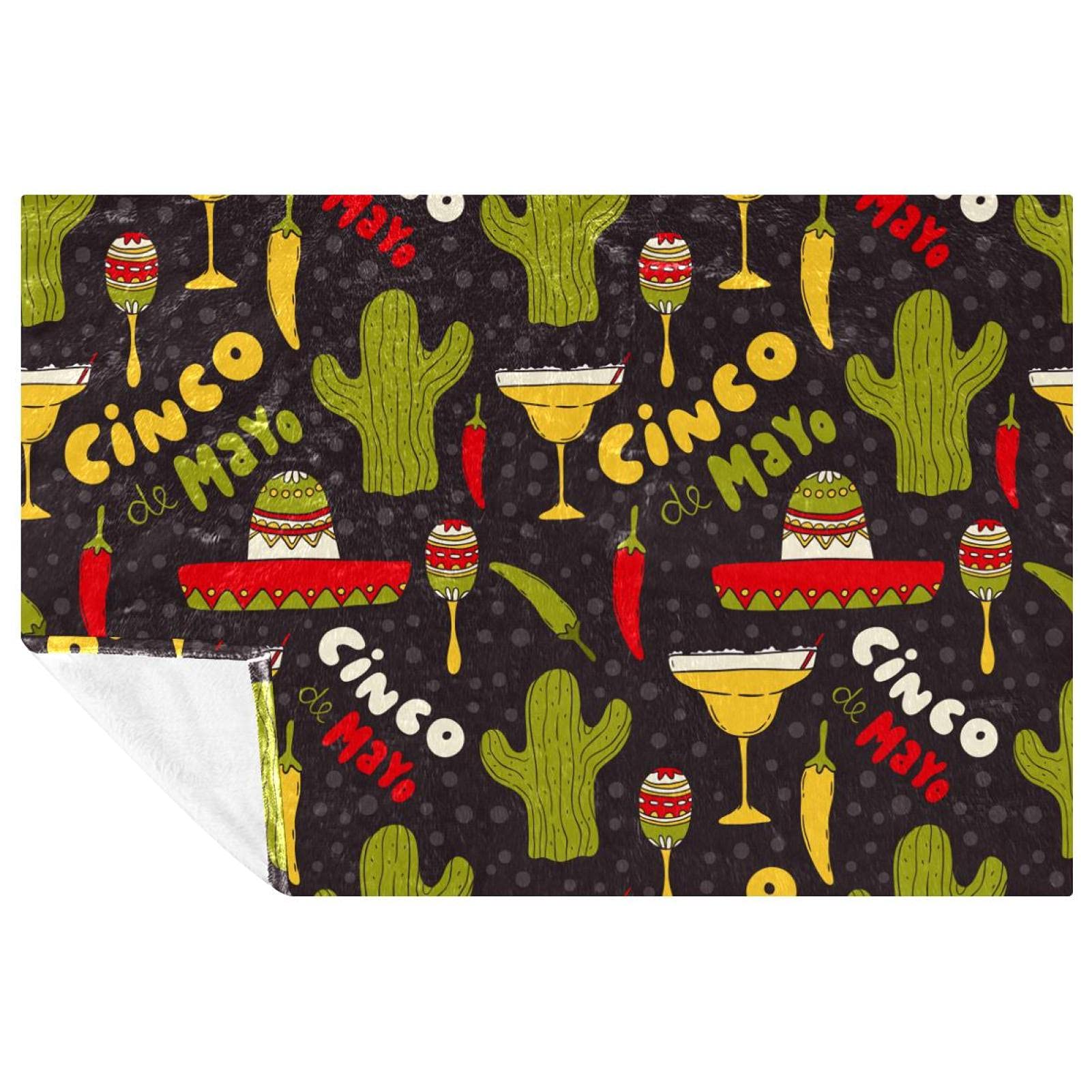 Plaid doux pour canapé qui protège du froid au camping et à la plage 150x100 cm plantes