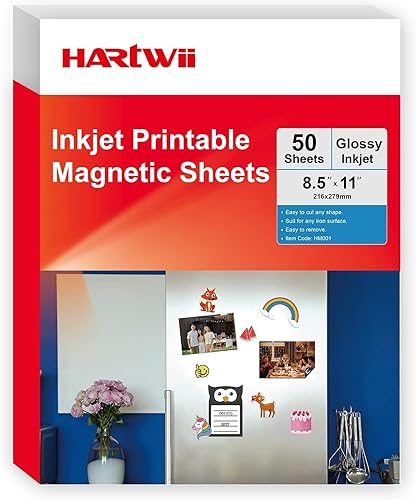 Miniatura 9 de Hartwii Hojas mate de imán imprimible a granel para impresora de inyección de tinta Hacer foto refrigerador 13.5mil 8.5 x 11 pulgadas 50 hojas de