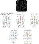 Unidapt Europe to US Plug Adapter EU/UK/AU/CN/JP/Asia/Italy/Brazil to USA (Type A & B) American Travel Adapter and Converter, Wall Outlet Power Charger Converter (Black)