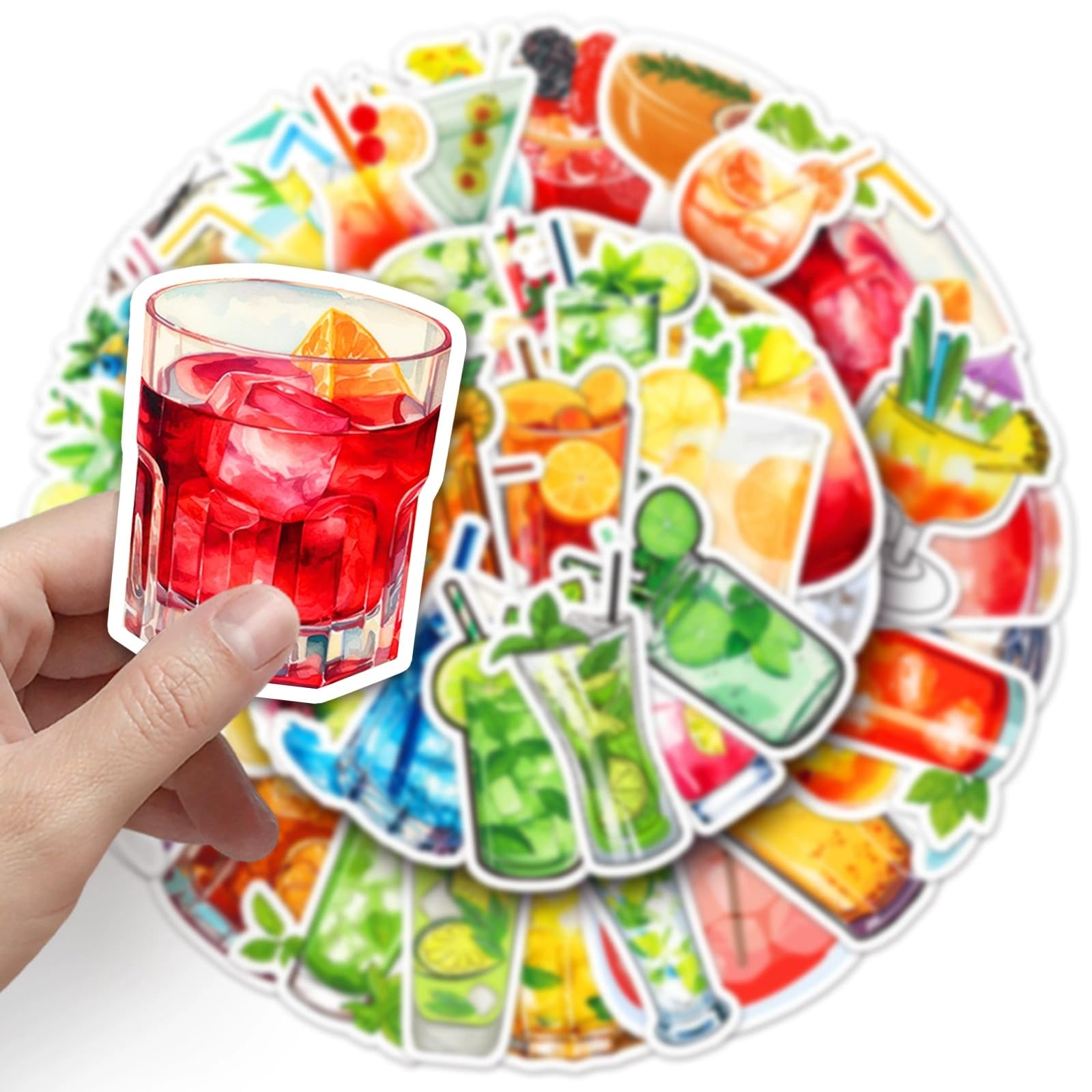 50 Pcs Cocktail Stickers for Water Bottle Waterproof Sticker for Laptop Skateboard Phone Car Decals for Teens Adults for Party Favors Supplies Decor (Cocktail Party Favors Stickers) - Image 2