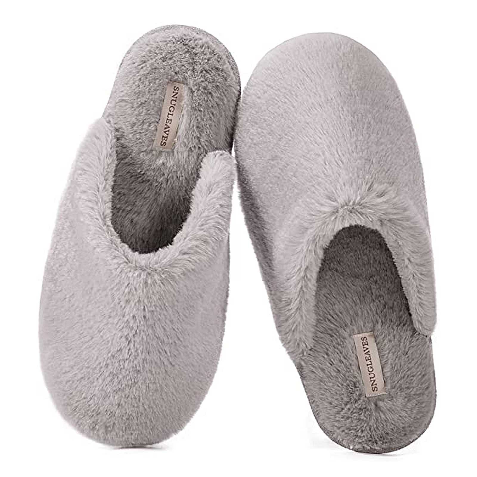 Chaussons en mousse à mémoire de forme pour femme doublés fourrure