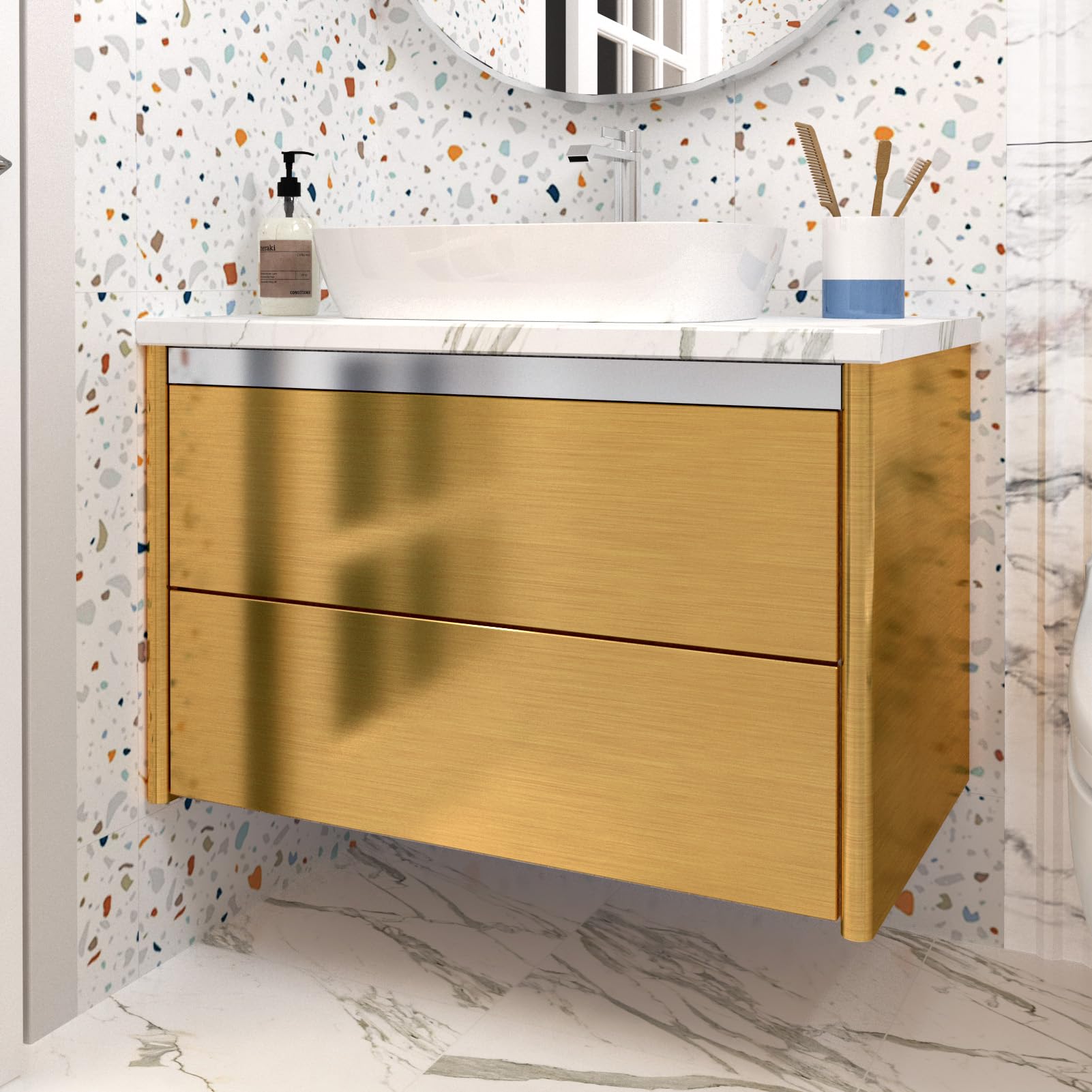 Carta Da Parati Dorata Per Cucina Carta Adesiva Per Mobili Armadio Carta Adesiva Per Pareti Soggiorno Moderna Pellicola Oro Per Mobili Tavolo Carta Parati Stile Metallico Lavabile 40 x 200cm