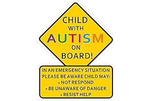 Large Durable Child with Autism Awareness Car Decal - Helps First Responders