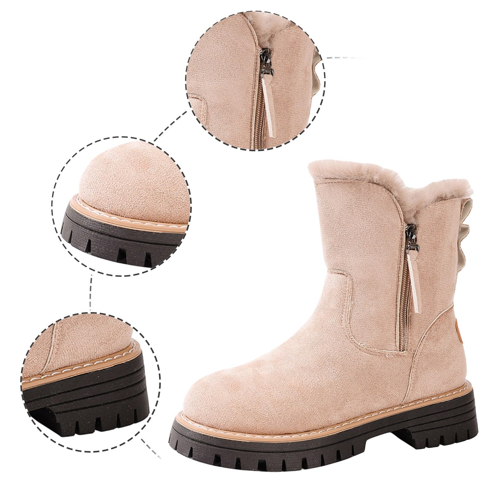 Apres Ski Femme Bottes De Neige Après-Ski Apres-Ski Botte Hiver Chaud Chaussures Glacia Barefoot Bottine Boots Chaussure Pour Grand Froid Fourrées Chaude Imperméable Bottines Montantes Randonnée