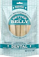Better Belly Dental Rolls for Dogs - Highly Digestible Rawhide Chews Reduce Tartar, Grain-Free, No Artificial Flavors, 10 Count Small