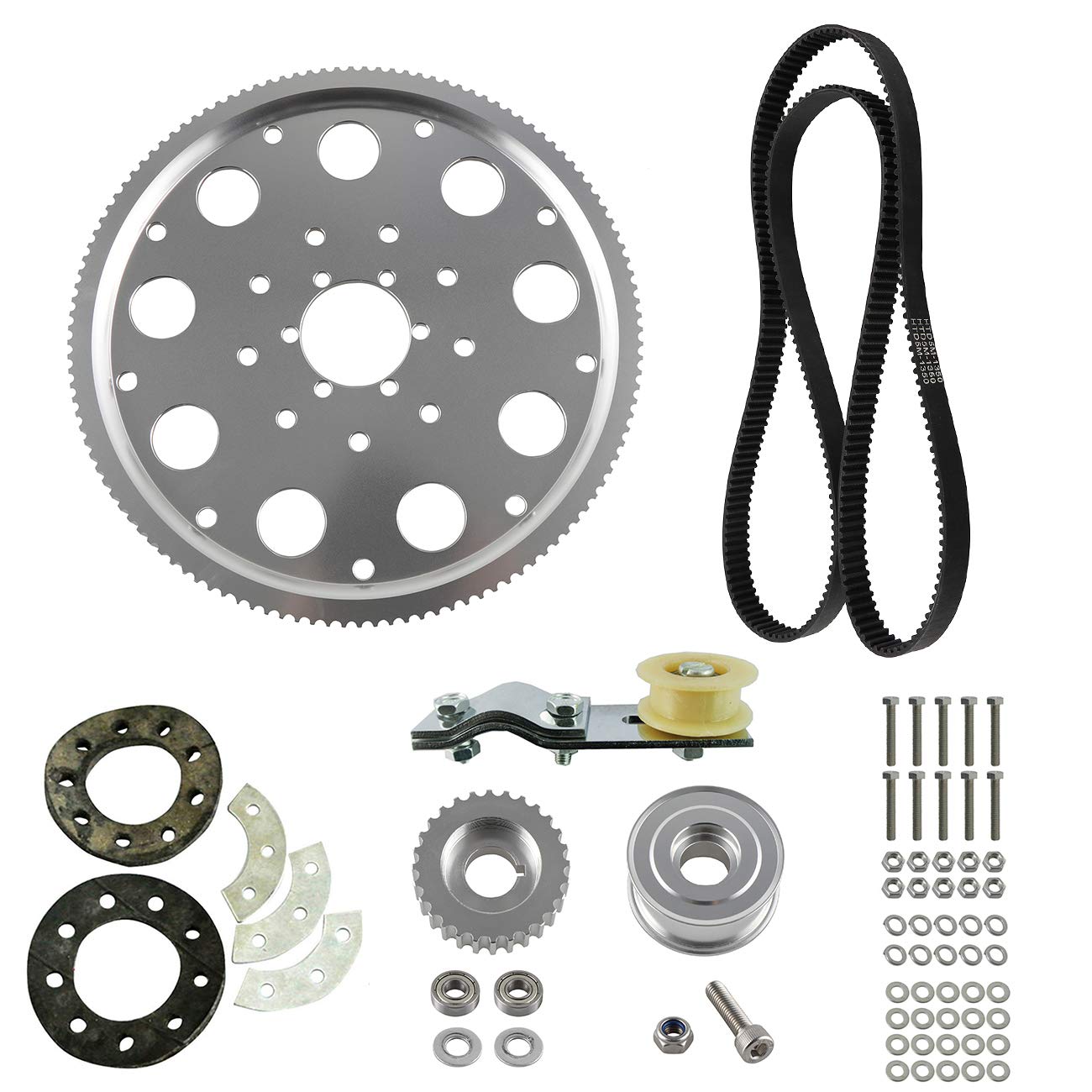 UAUS Belt Drive Sprocket Kit Chain Tension No More 415 Chain For 66cc 80cc 2 Stroke Gas Engine