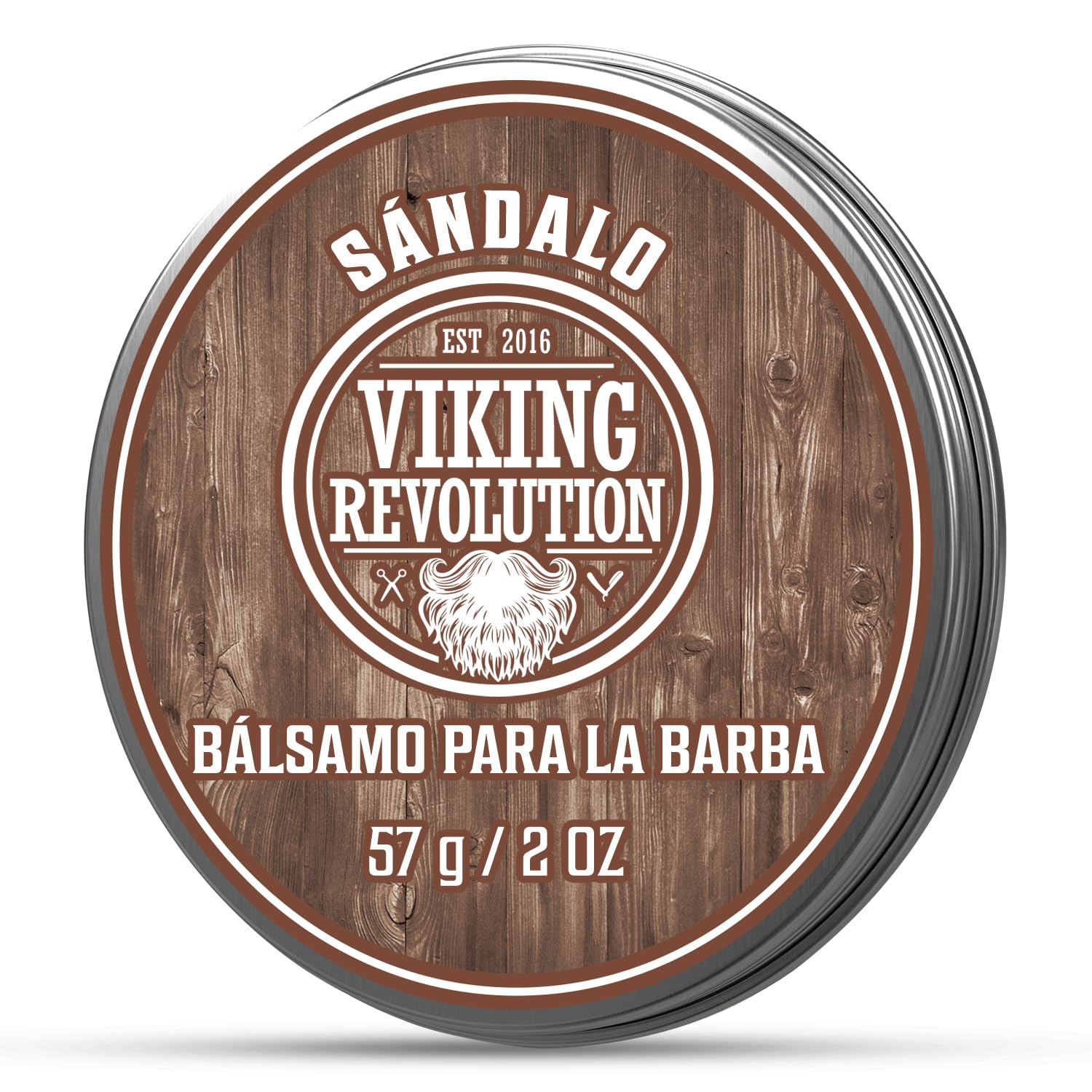 Viking Revolution - Balsamo Barba Hombre - Aceite de Argan y Jojoba - Cera Acondicionadora Sin Aclarado - Suaviza y Fortalece la Barba Hombre - Aroma a Sandalo - 57g