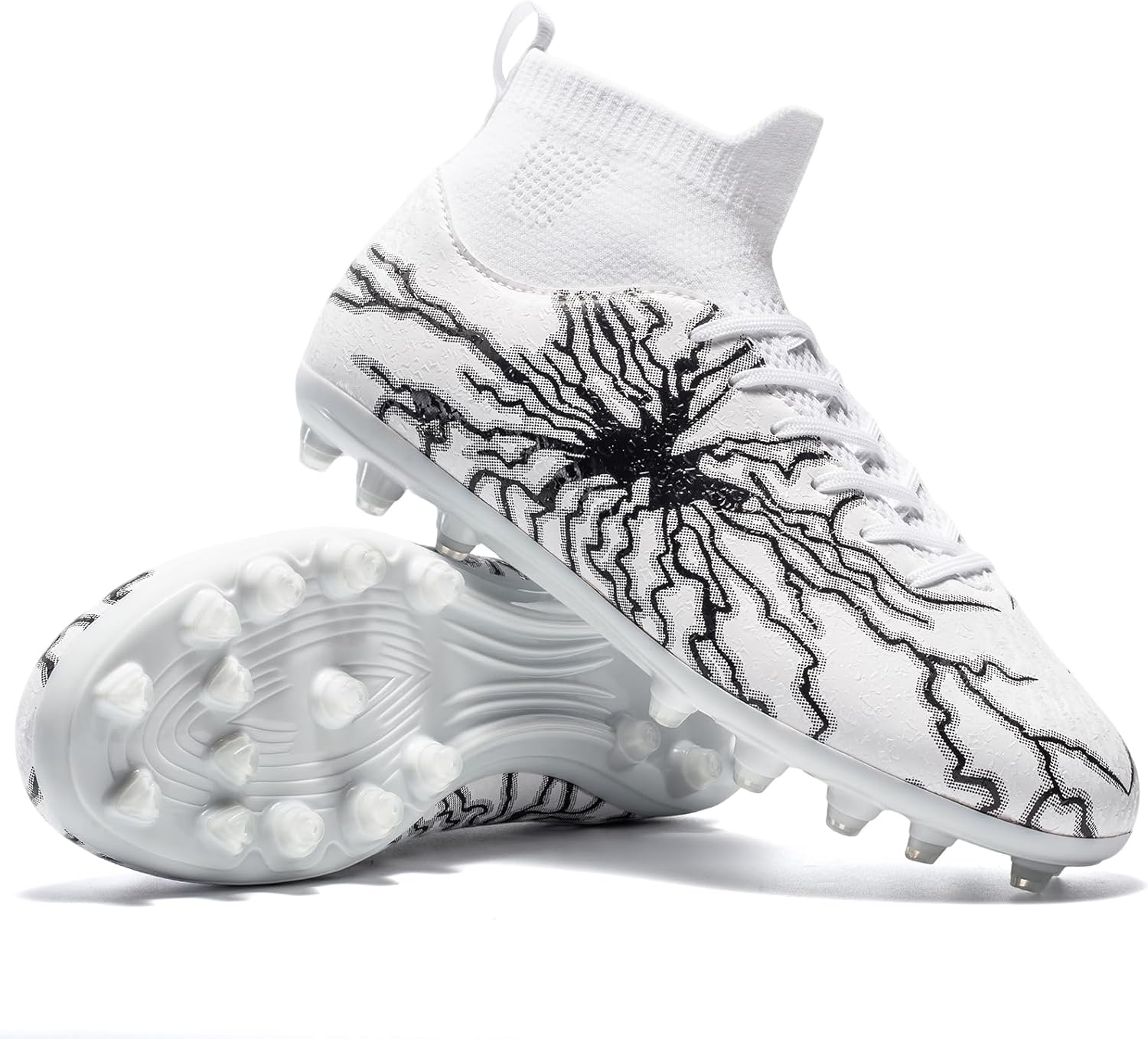 Kids Soccer Cleats Boys Girls Training Football Cleats Youth High-top Soccer Shoes for Little/Big Professional Athletic Outdoor Football Shoes - Image 6