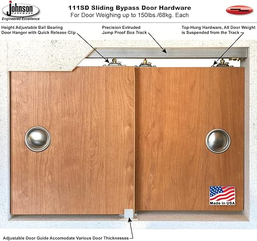 Miniatura 10 de Puertas correderas de derivación de armario de 84 x 80 pulgadas  Veregio 7411 Antracite  Juego de herrajes resistentes para molduras de rieles