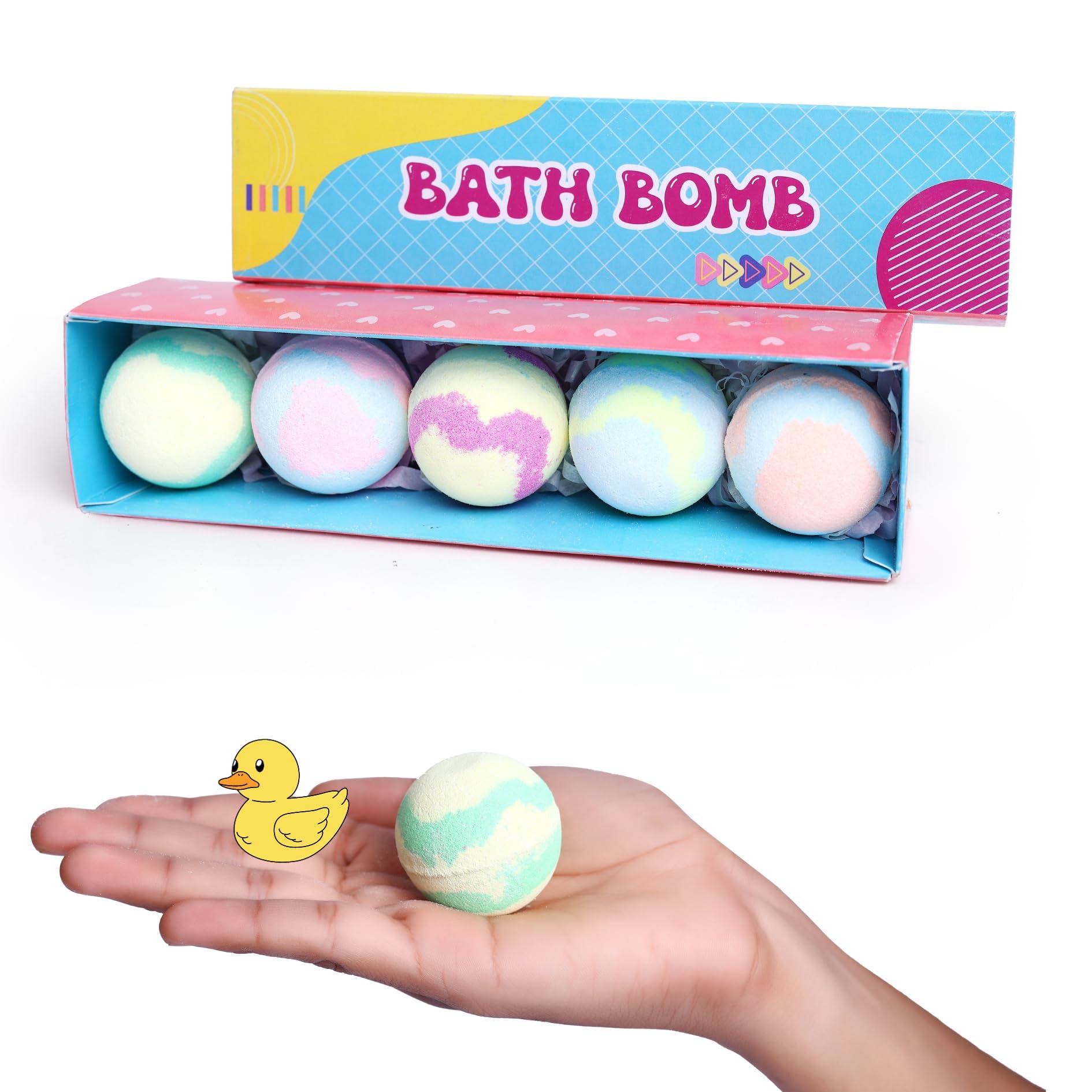 Luxury Handmade Bath Bomb Gift Set (Pack of 5) | Colorful Fizzy Bath Bombs for Kids & Adults | Moisturizing, Relaxing & Aromatherapy Bath Fizzers | Spa, Birthday & Gift Hamper-image-17