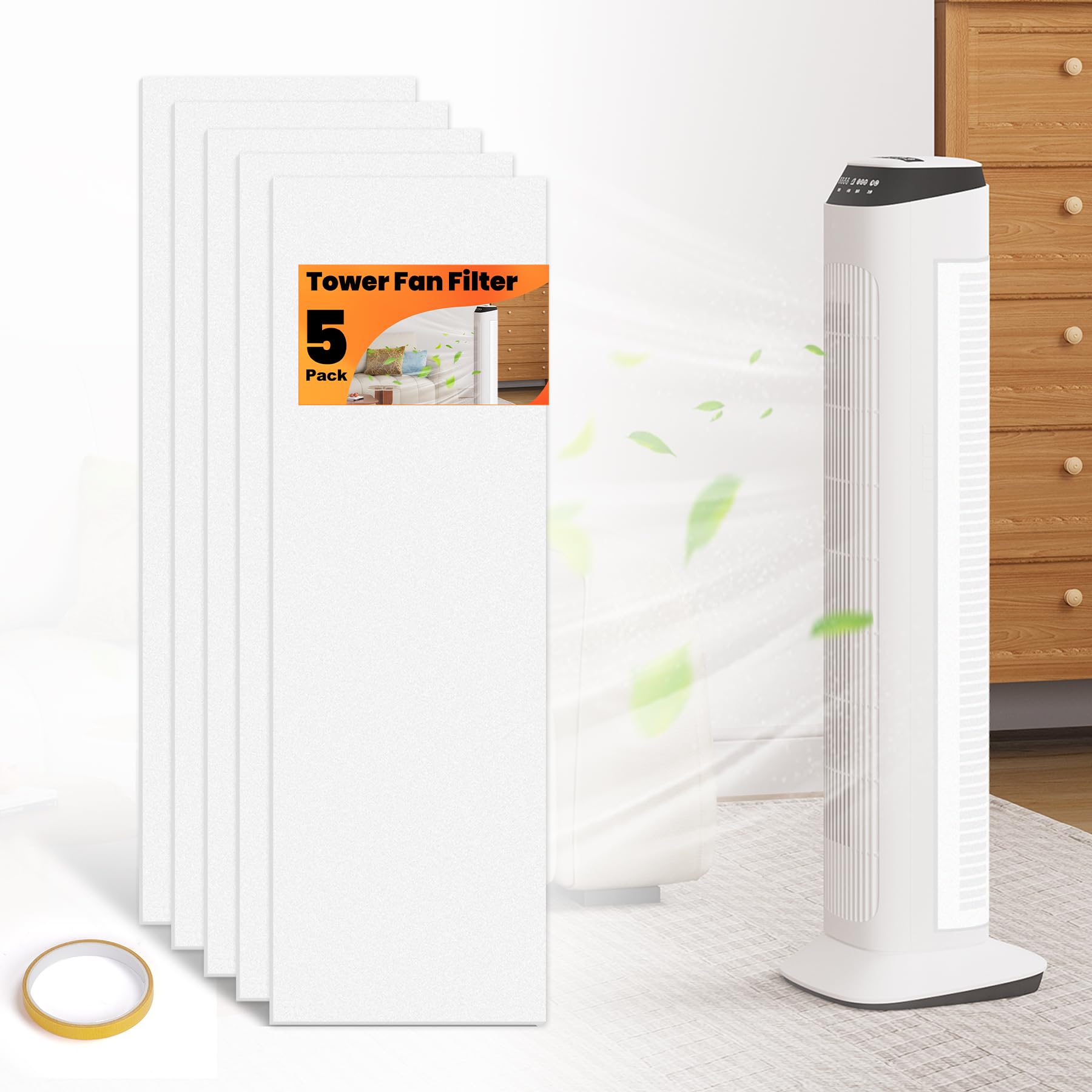 Filtro de aire universal para ventilador de torre, filtros de flujo de aire fácil, diseño flexible de fácil ajuste, captura el polvo de aire, compatible con la mayoría de ventiladores de torre