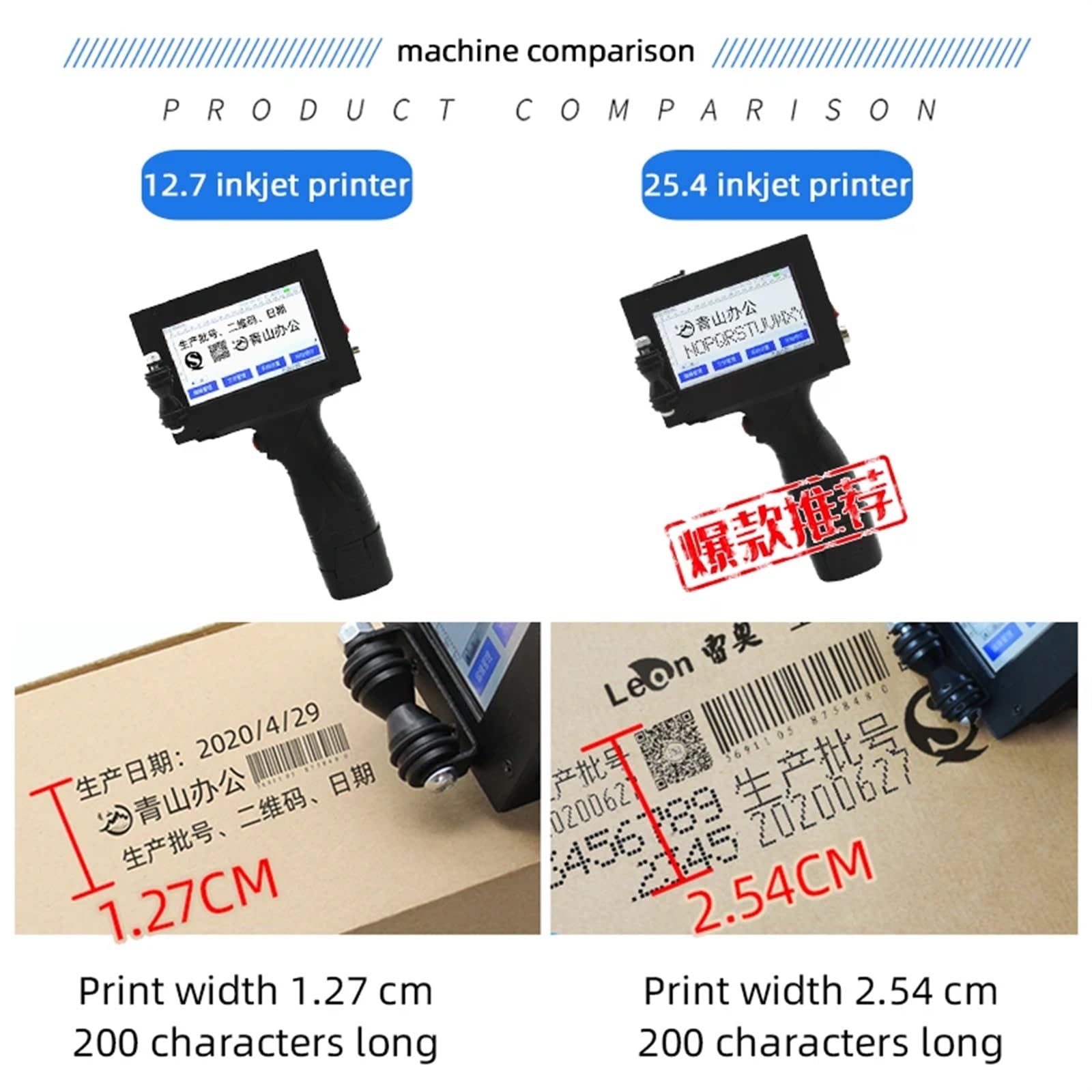 Amazon.co.jp: ハンディプリンター 25.4mm 1インチハンドヘルド