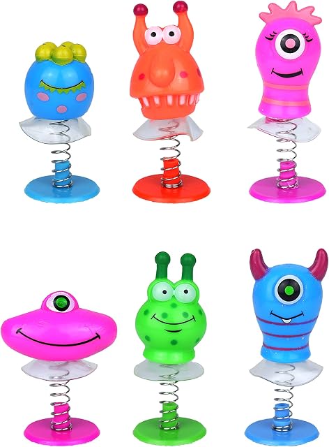 Henbrandt 6x Monster Jump Ups Party Bag Loot Fillers/Classroom Rewards/Lucky Dip Prizes/Party Favours/Pop Up Monsters