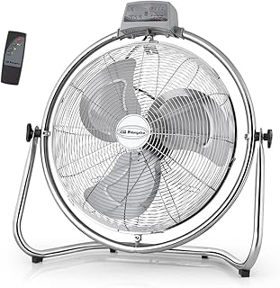 Orbegozo PWM Ventilateur industriel Power Fan oscillant 3 vitesses Télécommande Puissance 50 W / Diamètre hélice 30 cm argent métallique