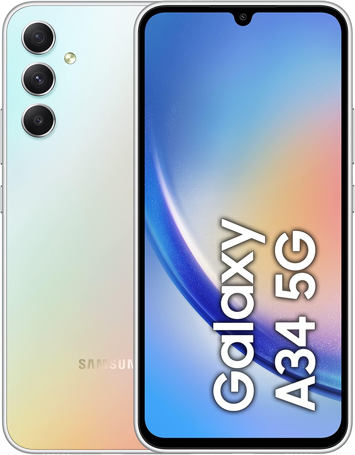 Samsung Galaxy A34 Dual SIM Mobile Phone Android, 8GB RAM, 128GB, Awesome SIlver (UAE Version)