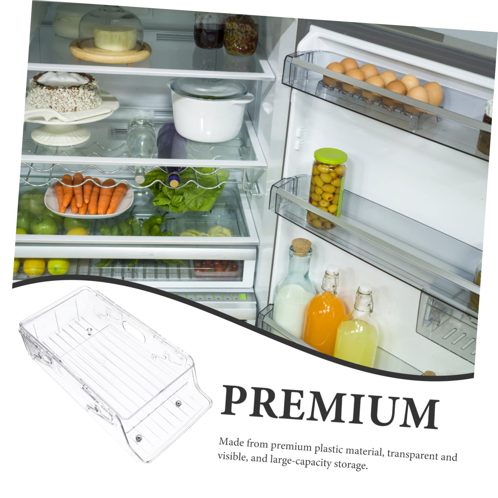 Alipis Home Accessory Plastic Fridge Organizer Bin Double Layer Soda Can Dispenser for Drinks Pop Beer