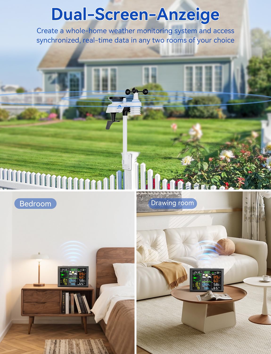 Wireless Weather Station - Dual Display & Outdoor Sensor -2