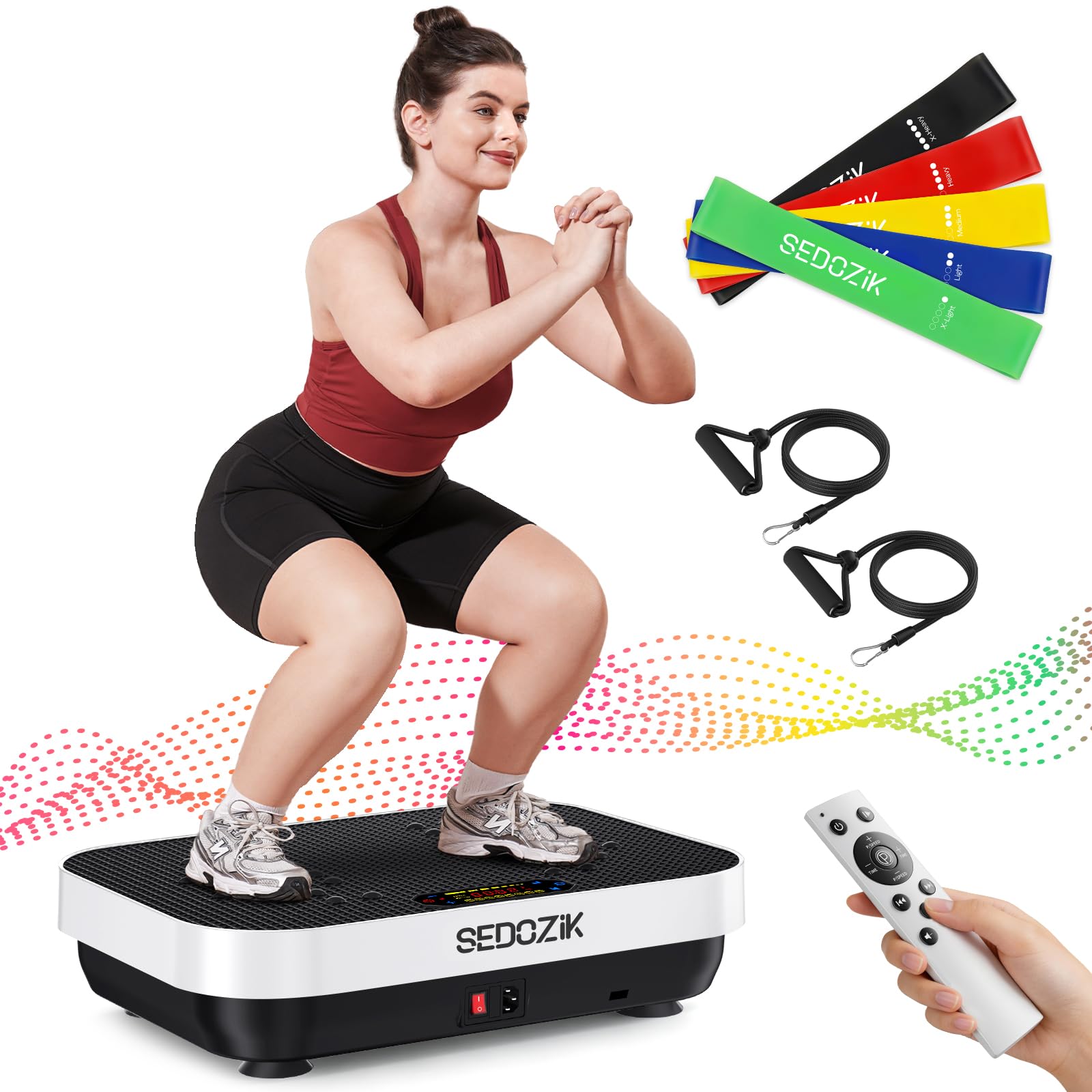 SEDOZIK Vibration Plate Exercise Machine, Vibration Plate for Lymphatic Drainage Weight Loss, 450 Lbs Capacity Full Body Vibrating Platform Workout Equipment with Bluetooth for Home Women Men
