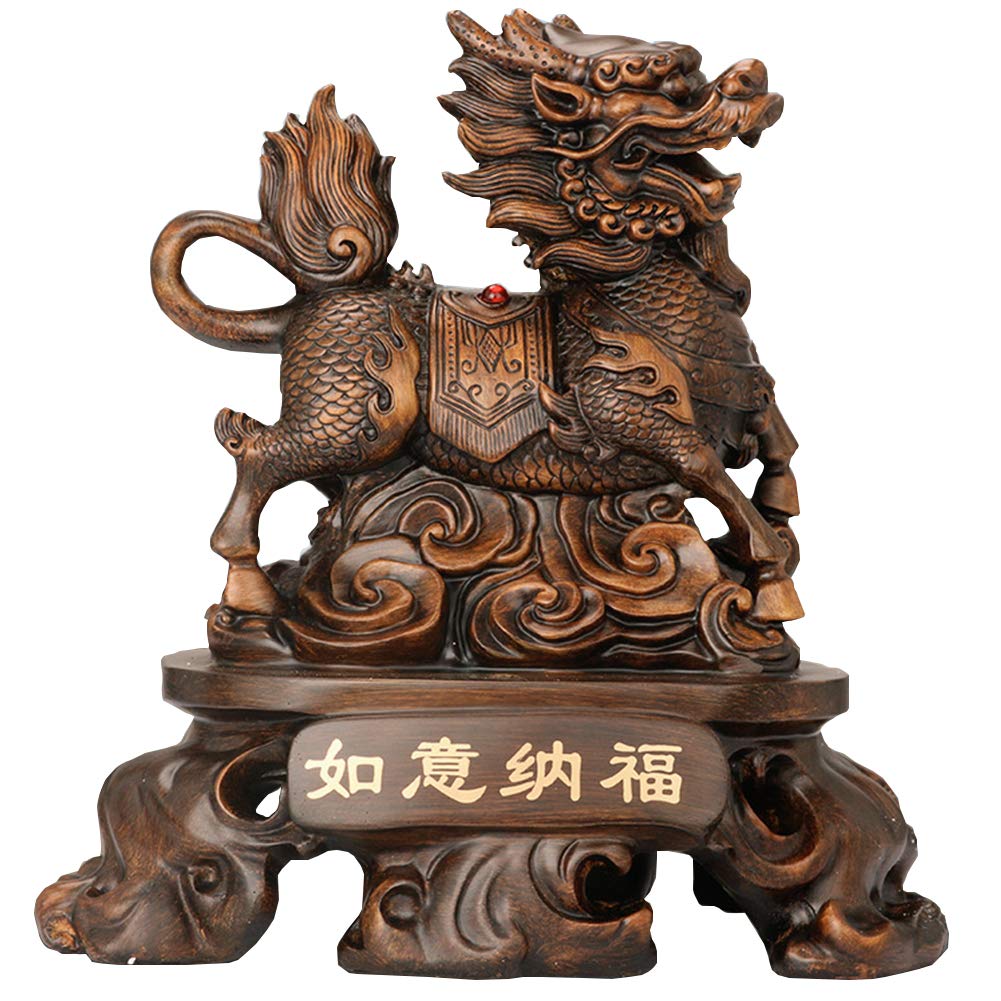 Sculpture Chi Lin Feng Shui : une œuvre Kylin prestigieuse pour salon raffiné