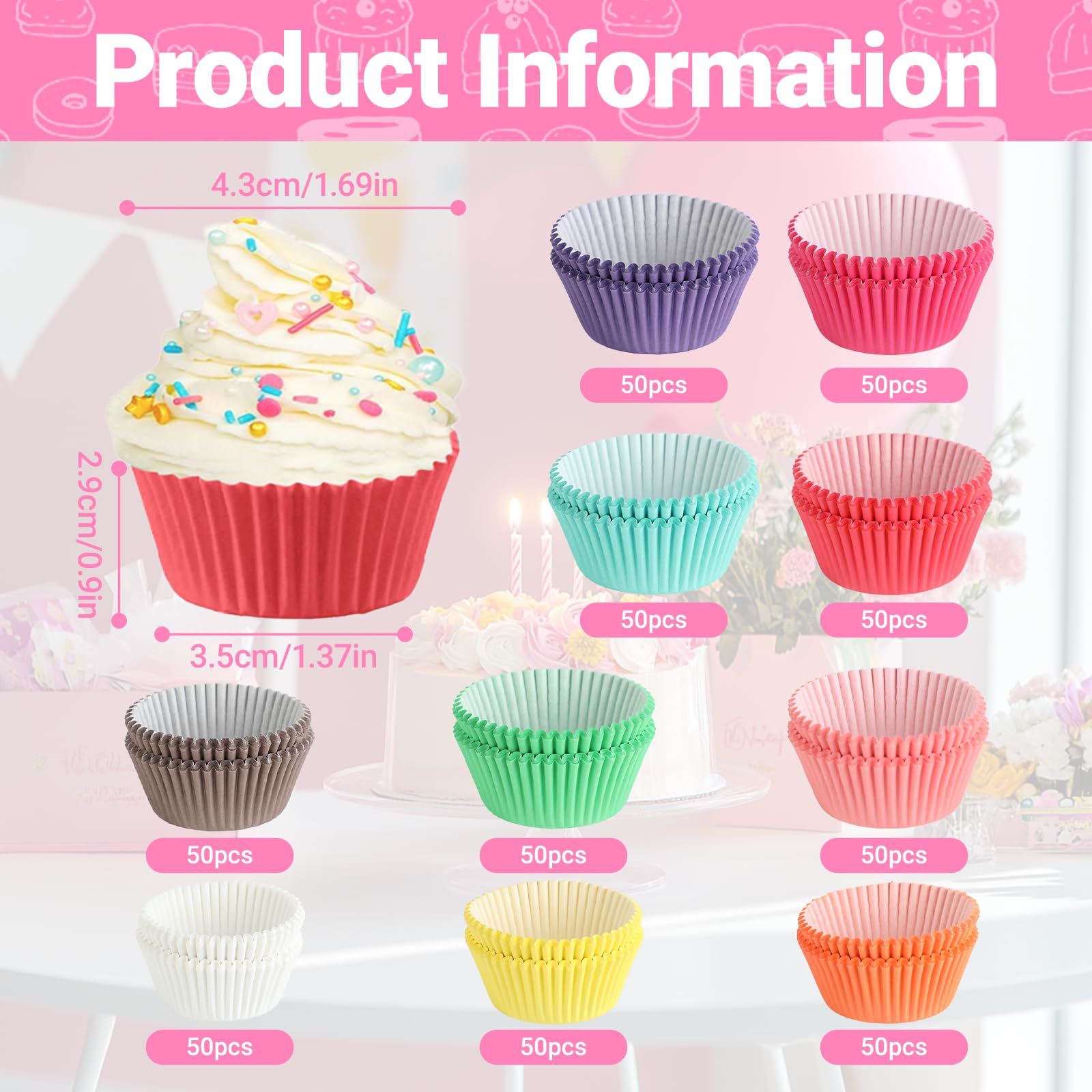 Bake Choice Lot de 800 caissettes à cupcakes naturelles standard