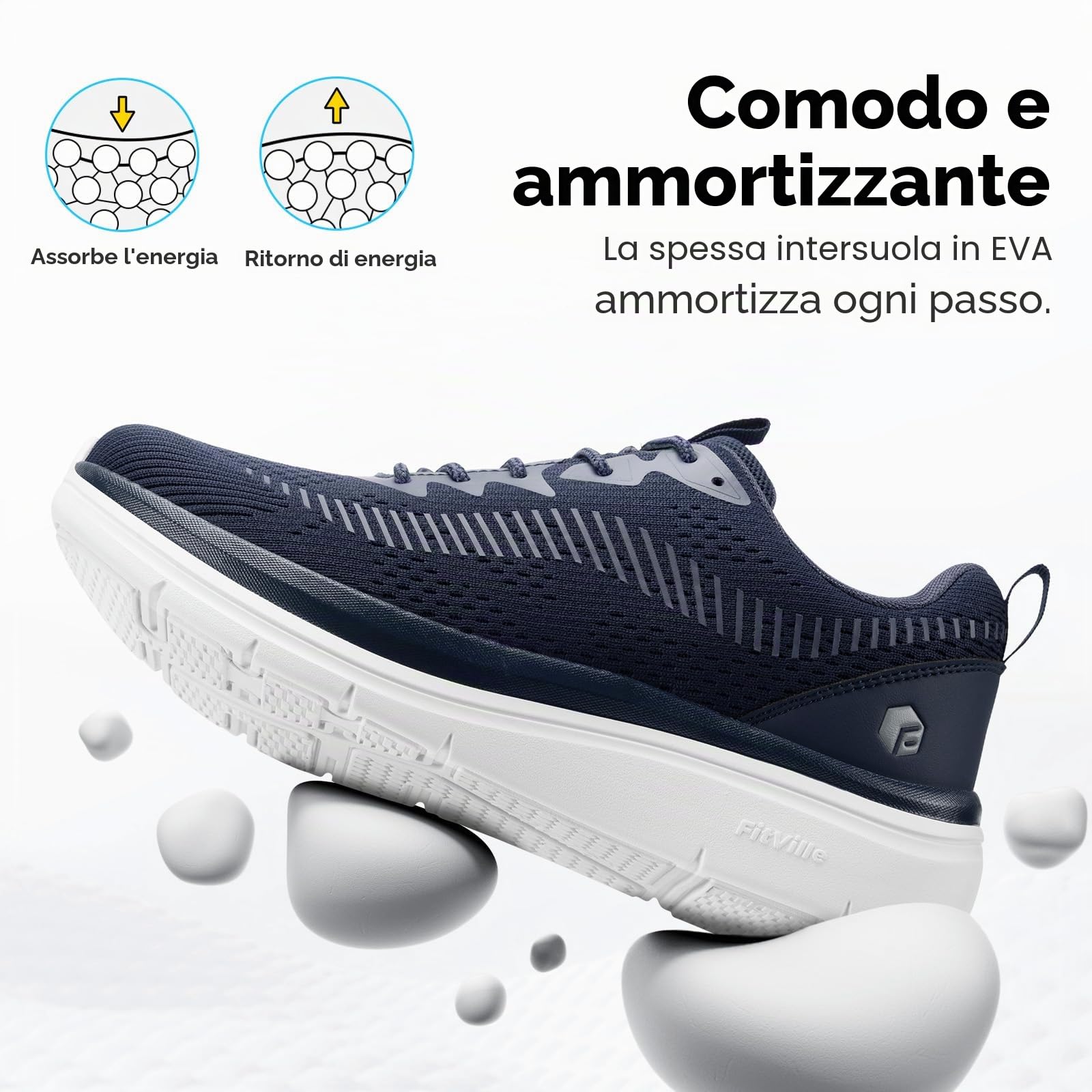 FitVille Scarpe da Camminata Uomo Extra Larghe Leggere Sneaker Casual Traspiranti Scarpe Sportive